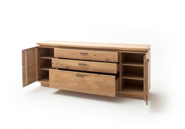 Sideboard BARCELONA T02  2 Türen/3 Schubkästen/Balkeneiche Bianco/Eiche  Bianco geölt